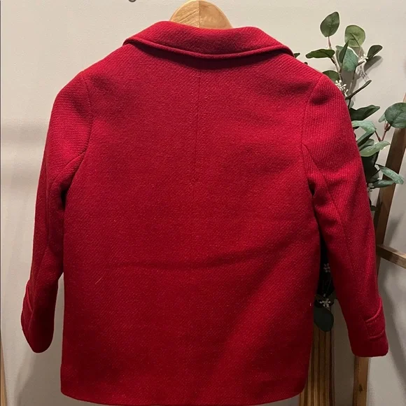 NWT Zara 52% Wool Red Peacoat - Picture 4 of 4